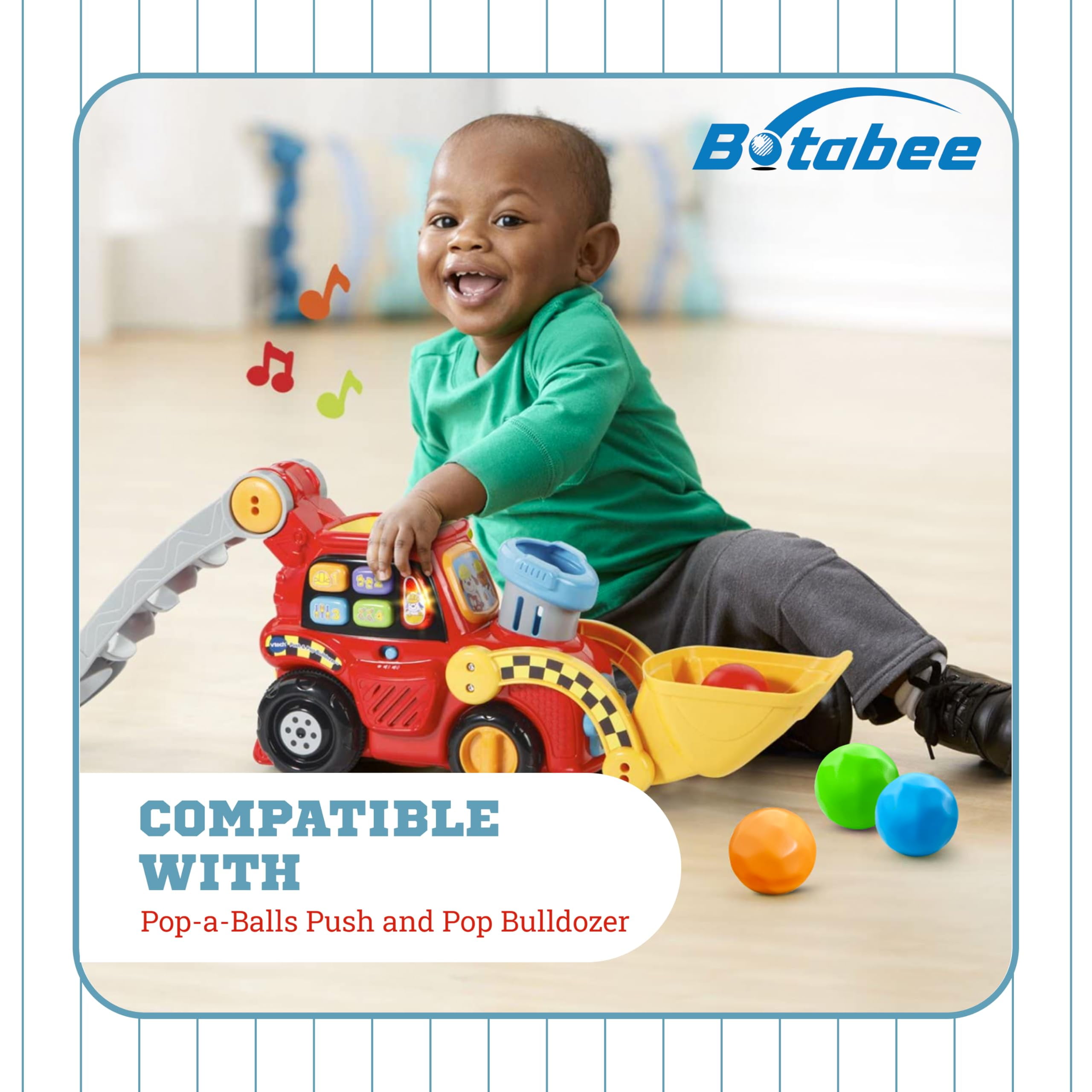 Botabee Multi-Colored Replacement Ball Set for VTech Drop & Go Dump Truck | Vibrant, Colorful Rock Balls Compatible with Vtech Construction Toy | Pack of 6