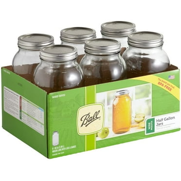 Ball 68100 Half Gallon Wide Mouth Canning Jars 6 Count
