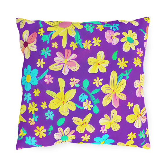 Outdoor Pillow In Flower Pattern