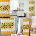 thumbnail image 6 of Sunflower Leaves Fabric Shower Curtain Floral Plant Yellow Stripes Washable Shower Curtains for Bathroom, Waterproof Bath Curtain with Hooks Home Decor 72x84in, 6 of 8