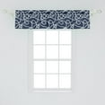 thumbnail image 2 of Ambesonne Navy Window Valance, Tangled Ocean Marine Theme, 42" x 12", Navy Blue and White, 2 of 3