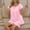 Pink, variant on BLTIBY 2025 Women's Summer Pajama Sets Solid Colour Short Sleeve 2 Piece Sleepwear Pjs Lounge Set Fashion Cute Comfortable Homewear Pink Free Size