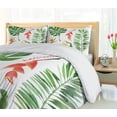 thumbnail image 5 of Ambesonne Plant Duvet Cover Sets, Tropical Flora, 2-King, Earth Yellow and Fern Green, 5 of 7