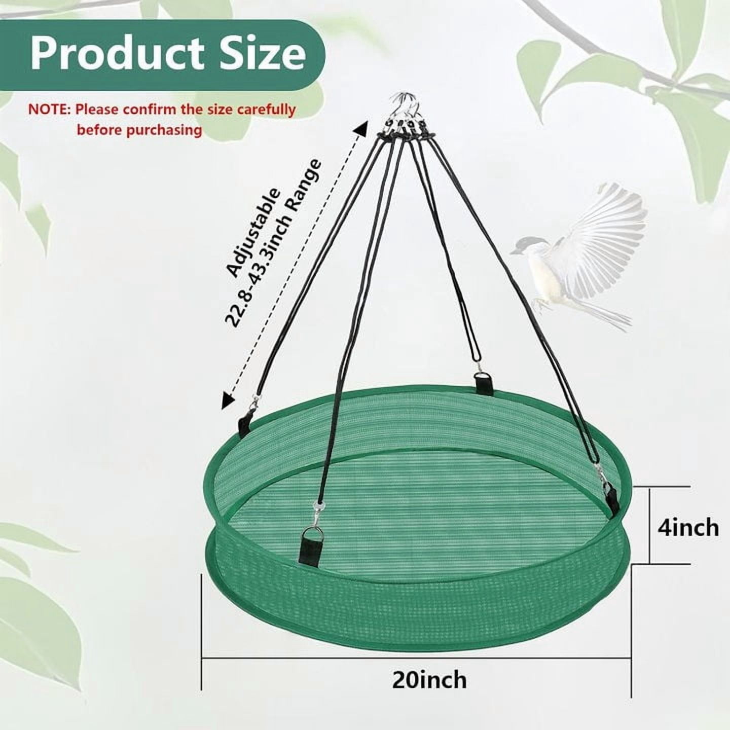 Bird Catcher Tray For Hanging Bird Feeder Platform Large Birds Feeder Trays With Adjustable Hanging For Outdoor Garden Window for Viewing High Capacity Feeder Gear Squirrel Baffle for Pole Aviary
