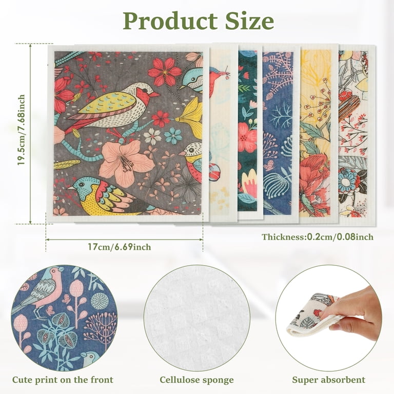 Jetcloudlive Swedish Dishcloths, 6-Pack Reusable photo 2
