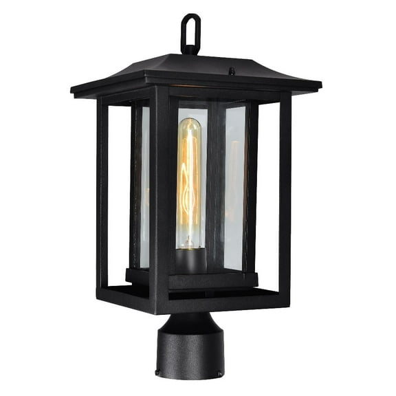 CWI Lighting Winfield 1 Light Farmhouse Metal Outdoor Lantern Head in Black