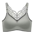 thumbnail image 1 of B91xZ Bra for Women Seamless Rib Triangle Bralette,Gray M, 1 of 5