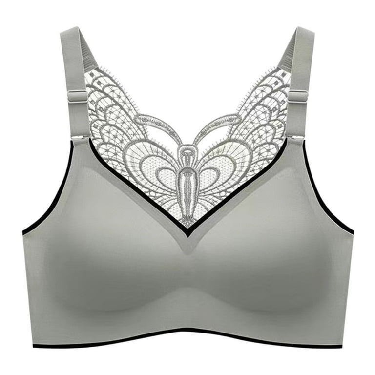 MRULIC lingerie for women Women's No Steel Ring Breathable Mesh