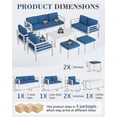thumbnail image 2 of AECOJOY Aluminum Outdoor Furniture Set, 7 Pieces Metal Patio Furniture on sale Outdoor Couch Patio Conversation Set - Blue, 2 of 9