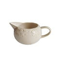 thumbnail image 1 of Vintage Embossed Sauce Pot Gravy Boat Ceramic Pointed Spout Milk Pitcher With Handle, 1 of 6