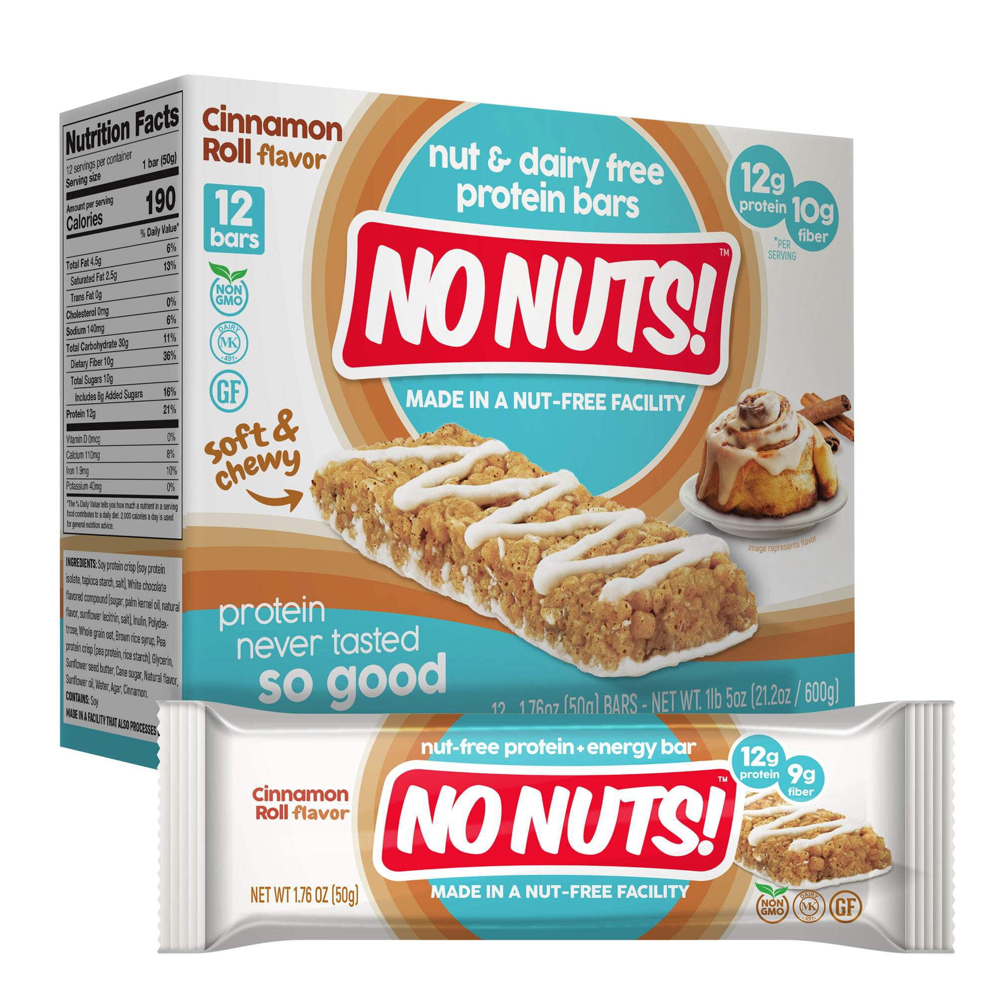 No Nuts! Cinnamon Roll Snack Bars - 12 Bar Pack