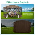 thumbnail image 3 of COBIZI 12x12 Pop-up Gazebo Screen Canopy with 5 Sidewalls and Mosquito Nettings for Camping, Tent Instant Screened House with Carrying Bag and Ground Stakes, Brown(Upgraded), 3 of 9