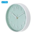 thumbnail image 3 of Uxcell 8 inch Plastic Wall Clock 3D Number Quartz Battery Operated Silent Non-Ticking Round Wall Clocks Light Green, 3 of 6