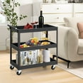 thumbnail image 4 of Costway Heavy Duty 3-Tier Utility Cart with Ergonomic Handle Universal Wheels Garage Black, 4 of 11