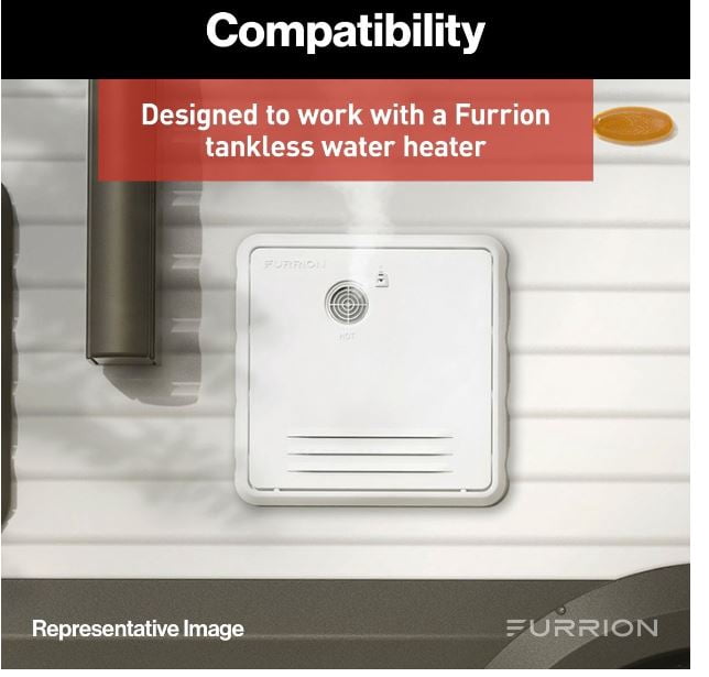 Lippert 2022005803 Furrion Retrofit Door for Tankless RV Water Heating System - 18.1" x 18.1", Black