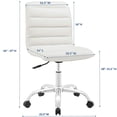thumbnail image 2 of Silla de oficina Modway, ondulada, acanalada, giratoria, respaldo medio, blanca, 2 of 6