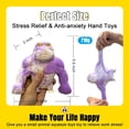 thumbnail image 4 of Juguete para apretar Mono blando Juguete Elástico Pegamento relleno de arena Gorila de goma Elástico Estirable Autismo Juguete de descompresión para adultos y niños Animal para regalo de Navidad (púrp, 4 of 5