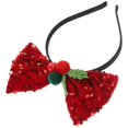 thumbnail image 5 of Cute Christmas Bow Hair Band for Girls Masquerades and Performances Adjustable Red Fabric 1Pcs, 5 of 5