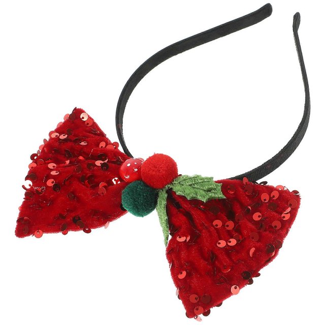 Xmas Party Headband Featuring A Bow Shape In Red Color Suitable For Performances And Masquerades Great Girls 1Pcs