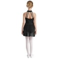 thumbnail image 2 of CHICTRY Lyrical Dance Dress for Girls Halter Rhinestone Tank Leotard Tulle Skirts Ballet Dancewear Black 16, 2 of 7