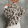thumbnail image 4 of Whlbf Pullover Sweaters for Women,Womens Long Sleeved V-Neck Leopard Print Casual Pullover Sweater, 4 of 6