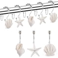 thumbnail image 2 of Decorative Shower Curtain Hooks, 12 Pcs Seashell Double Glide Shower Curtain Hooks for Bathroom and Living Room (White Seashell), 2 of 3