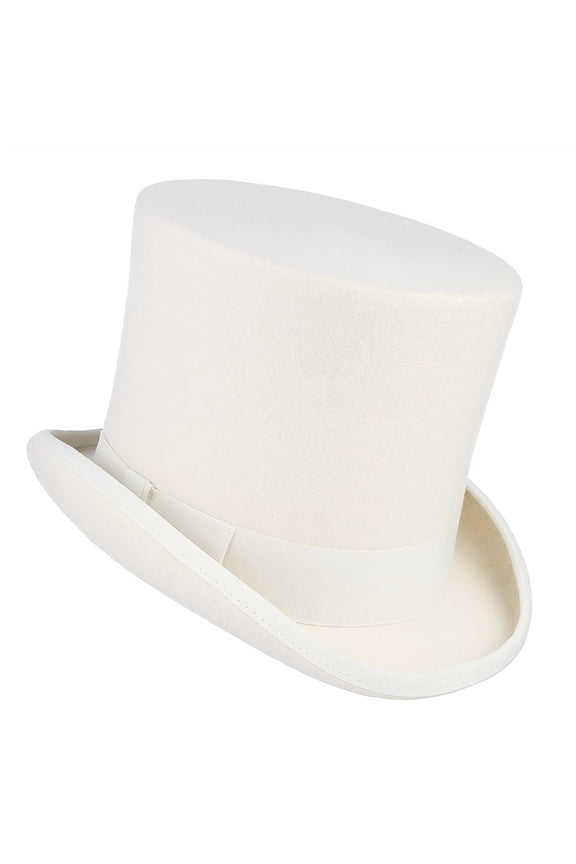 Fedora Top Hat White Short Brim Dress Up Magician Hat Surprise Gift for Boyfriend Father Uncle Casual Cap