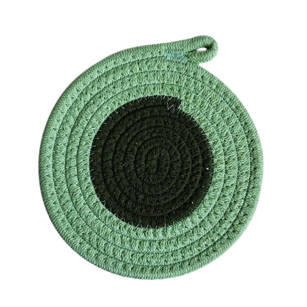 Mantel individual trenzado de cuerda de algodón Strade Fareast Limited 18cm Verde