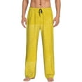 thumbnail image 2 of Picia Yellow Glitter Mens Soft Woven Cotton Elastic Waistband Sleep Pajama Pant Lounge Sleep Pant With Pockets And Drawstring-Medium, 2 of 9