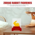 thumbnail image 2 of Gold Rabbit Ornament Toy Cartoon Figurines Vintage Home Decor Zodiac Bunny Small Toys New Year, 2 of 6