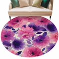 thumbnail image 2 of Round Area Rug 5 Ft, Watercolor Floral Washable Non-Slip Circle Carpet for Living Room/Bedroom, Spring Flowers Botanical Retro Beige Low-Profile Runner Mats Collection Rugs for Indoor, 2 of 7