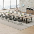 thumbnail image 3 of Tribesigns 8FT Conference Table, Large Meeting Table/Podcast Table for 10 People, Business Style Wooden Training Table with Strong Metal Frame for Office Conference, 3 of 7