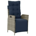 thumbnail image 2 of vidaXL 7 Piece Garden Dining Set with Cushions Grey Poly Rattan, 2 of 5