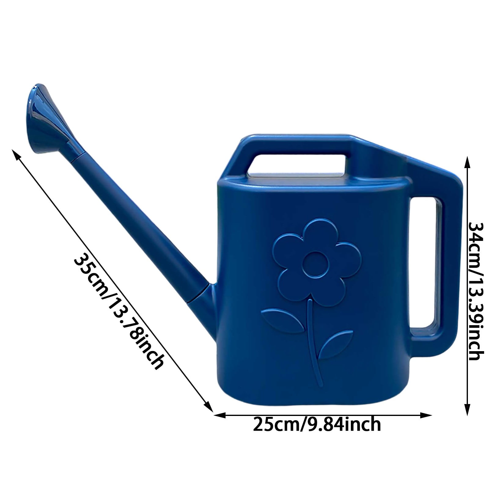 Junepar Extra Large Watering Can for Indoor & Outdoor Watering Can with Long Spout Shower Head 2 Gallon Water Can for Garden Flowers Vegetable Greenhouse Blue