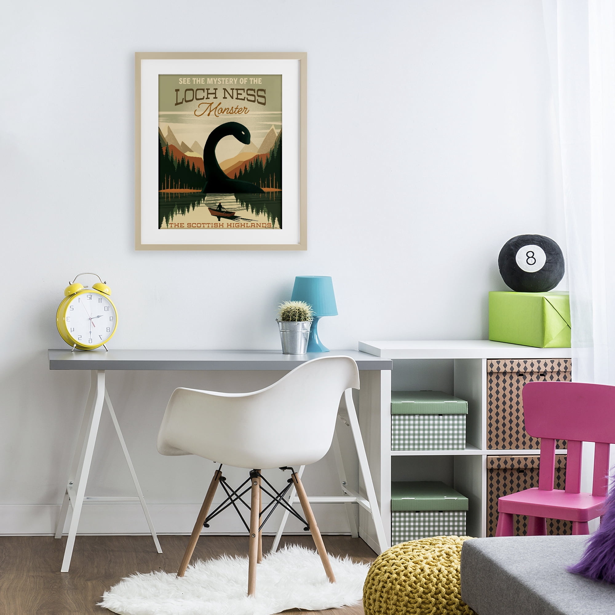 Stupell Industries Folklore Monster Tourism Birch Framed Print Under Glass, design by Omar Escalante