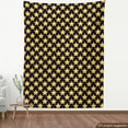 thumbnail image 4 of Floral Fabric by the Yard, Flowers Themed Elements Like Stars and Tropical Carambole Fruit Slices Pattern, Decorative Upholstery Fabric for Chairs & Home Accents, Indigo Yellow by Ambesonne, 4 of 5