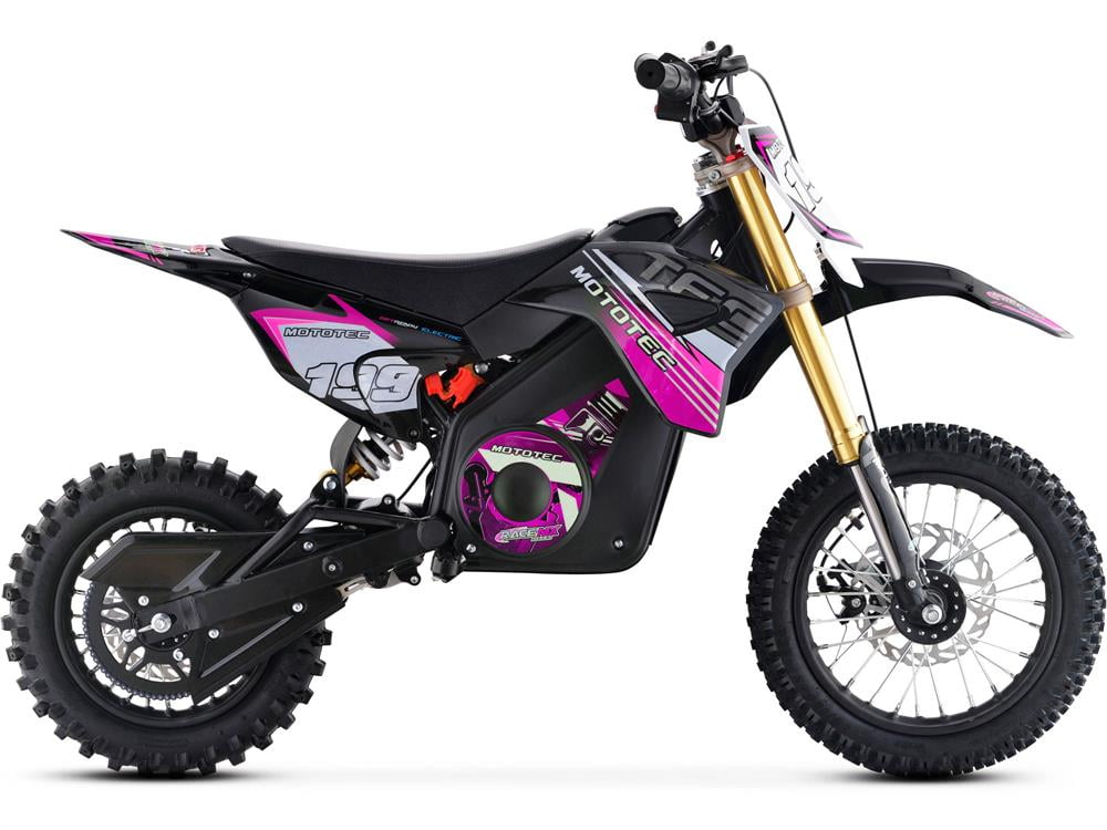 MotoTec 36v Pro Electric 1000W Dirt Bike, Lithium Pink