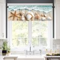 thumbnail image 2 of Rod Pocket Polyester kitchen Curtain Valances for Windows With Seashell And Starfish Design For Indoor Living Room Bedroom Kitchen Decoration 54x18 inch, 2 of 5