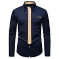 thumbnail image 2 of Xuniizn Mens Dress Shirts, Lapel Wrinkle-Free Long Sleeve Button Down Formal Party Shirts, Lightweight Soft Cozy Bussiness Tops, S-2XL, 2 of 9