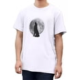 thumbnail image 1 of Playera Blanca Camiseta Estampado De Moda Lobo Luna Gris, 1 of 3