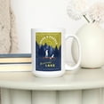 thumbnail image 3 of 15 fl oz Ceramic Mug, Bluestone Lake, WV, Lake Life Series, Wake and Paddle, Landscape With Trees, Dishwasher & Microwave Safe, 3 of 5
