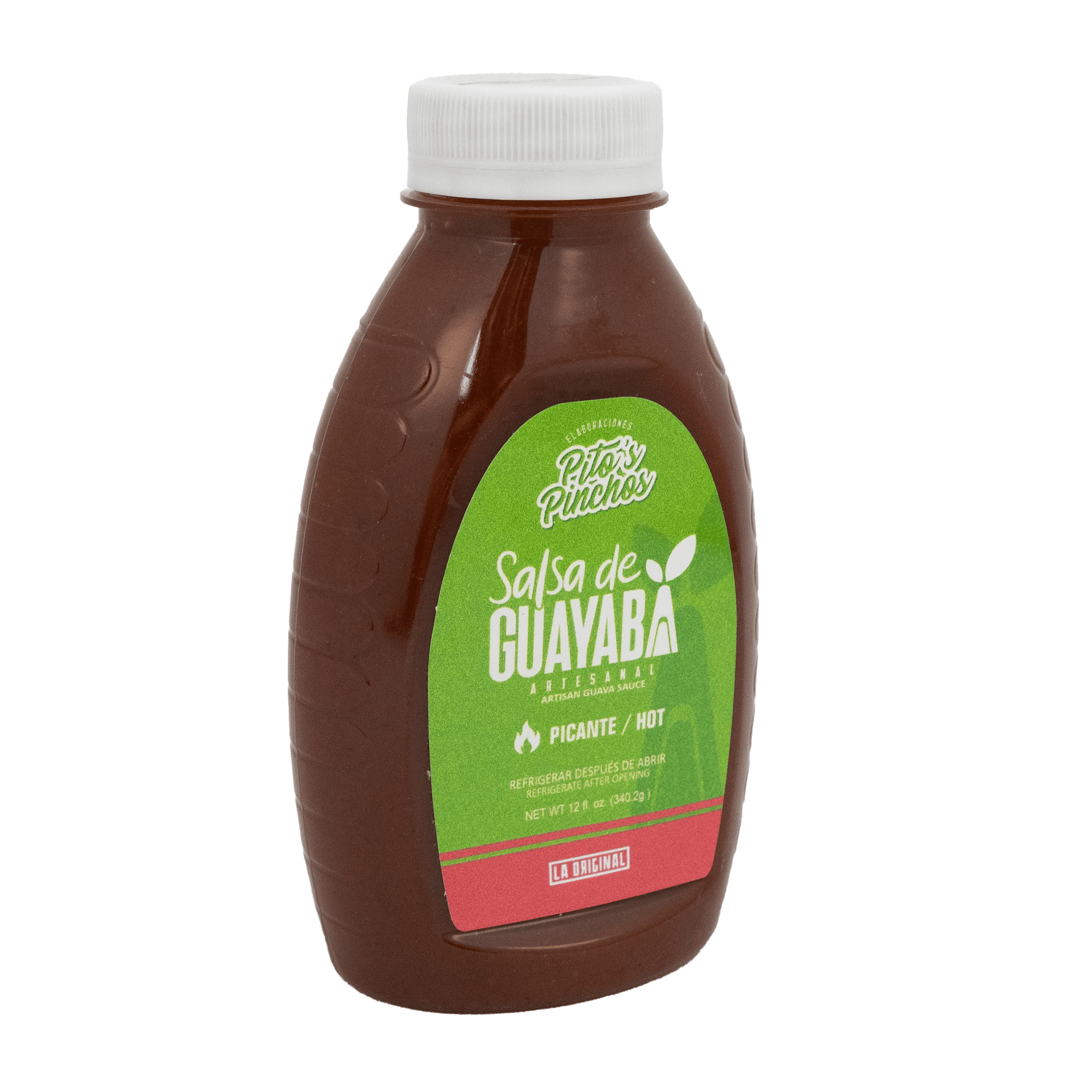 PITO'S PINCHOS Guava Hot Sauce Liquid Salsa 12 oz, Shelf Stable