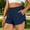 Navy women plus size shorts with pockets a1, variant on Cagogo Women Plus Size Elastic Waist Shorts with Pockets Quick Dry Sporty Running Yoga Workout Lounge Casual Athletic Bottoms, White L
