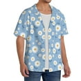thumbnail image 2 of Kdxio Men's Hawaiian Shirt for Men Short Sleeve Shirt Daisies Flowers Summer Casual Holiday Beach Button Down T-Shirts, 2 of 7