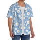 thumbnail image 2 of Fotbe Daisies Flowers Camisa Estampada de Manga Corta para Hombre, Casual de Verano, Estilo Playero, Sin Arrugas-Small, 2 of 5