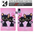 thumbnail image 4 of SaniMore Wallet Case for iPad 10th Generation 10.9" 2022, PU Leather Case Fashion Color Painting Auto Wake/Sleep Card Holder Kickatnd Anti-slip Strip Shockproof TPU Backplane Case, Black Cats, 4 of 4