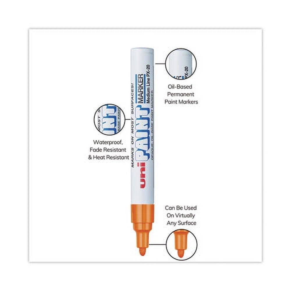 Permanent Marker, Medium Bullet Tip, Orange | Bundle of 10 Each