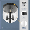 thumbnail image 4 of Prominence Home Hansley Matte Black 3-Light Flush Mount with Clear Glass, 4 of 13