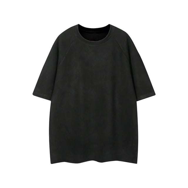 Birdeem Shirts for Men Mens Summer Casual Solid Color Fitting Short Sleeved Round Neck Shirts