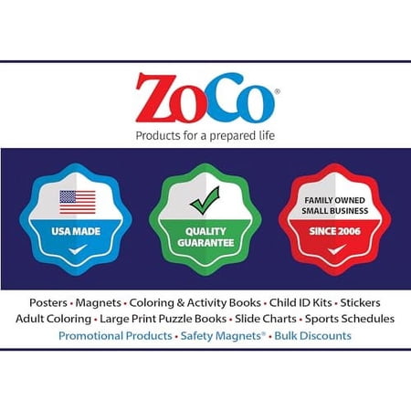 Safety Magnets CPR and Choking Posters for Infant, Child, Adult - Laminated, 12 x 18 in.